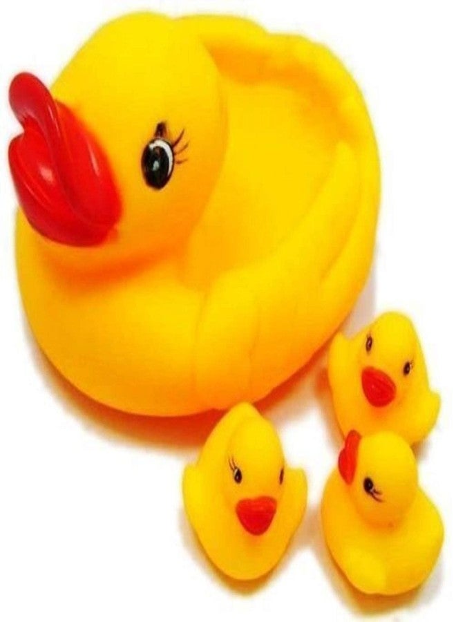 BOTIST Baby Loving Amazing Duck Family Bathing Rubber Toys for Baby Set Yellow Rubber Squeaky Lovely Floating Water Pool Tub Ducklings Toddler Toys with Chu Chu Sound (Pack of 4) - Image 4